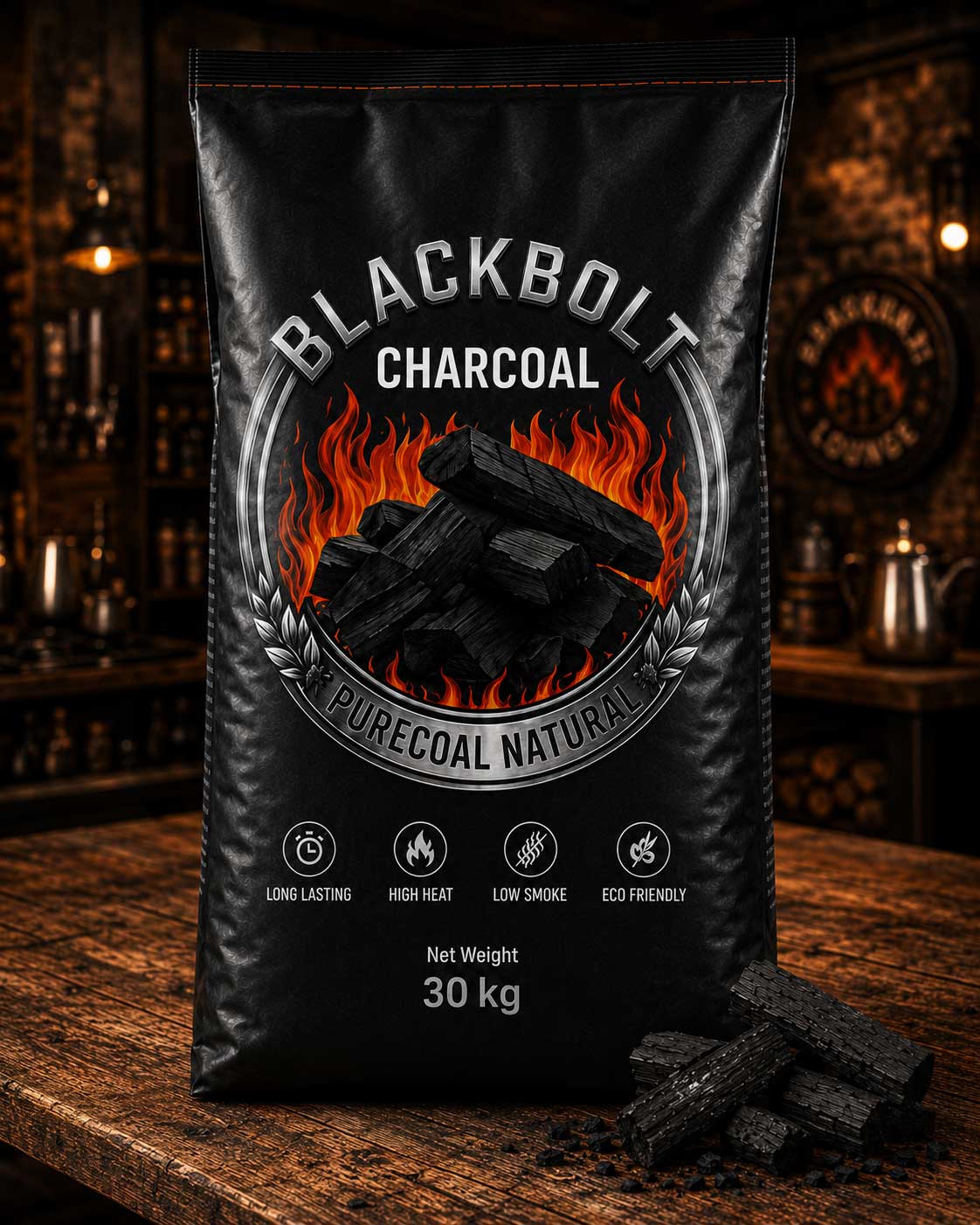 BlackBolt charcoal 30kg pack