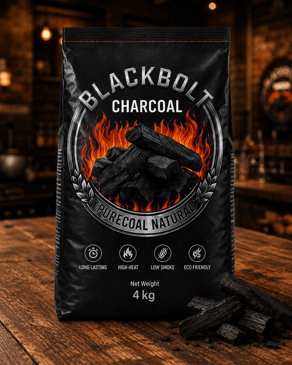 BlackBolt premium charcoal 4kg pack